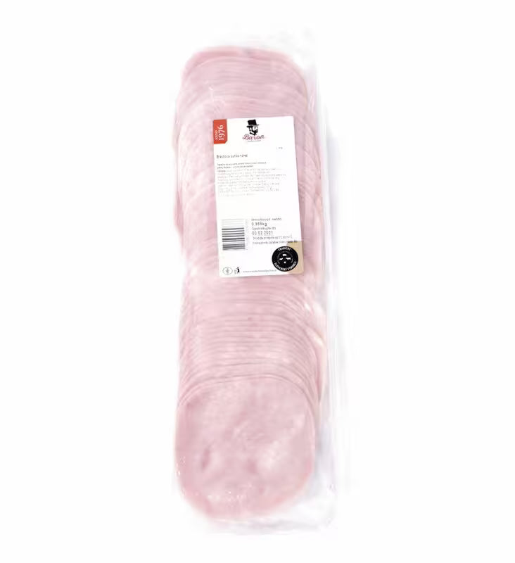 Šunka Bravčová 50% nárez cca 1kg Baron VÝPREDAJ