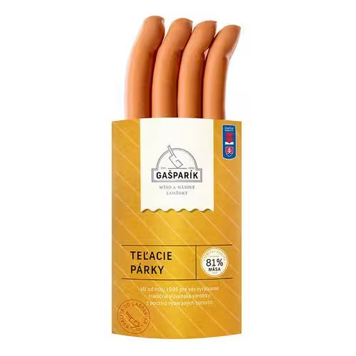 Párky Teľacie cca 200g Gašparík