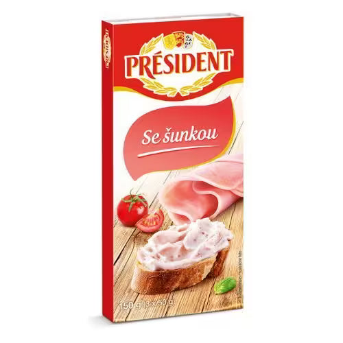 Syr tavený so šunkou 150g Président