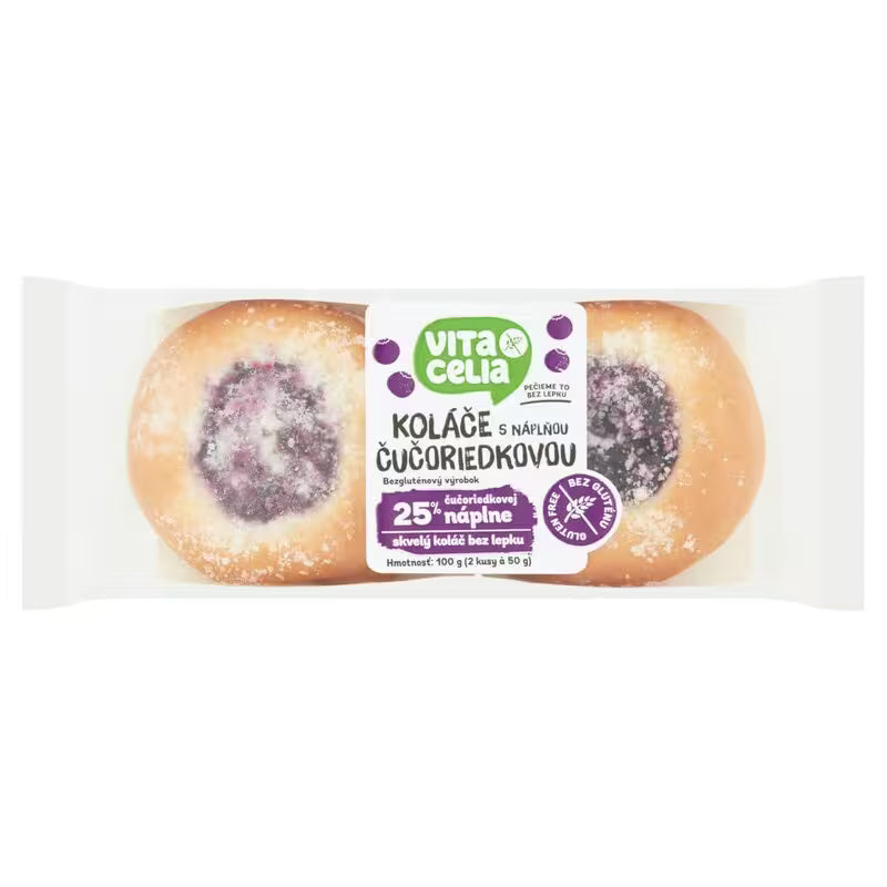 Koláče bezgluténové čučoriedková náplň 2ks balenie VITACELI 100g