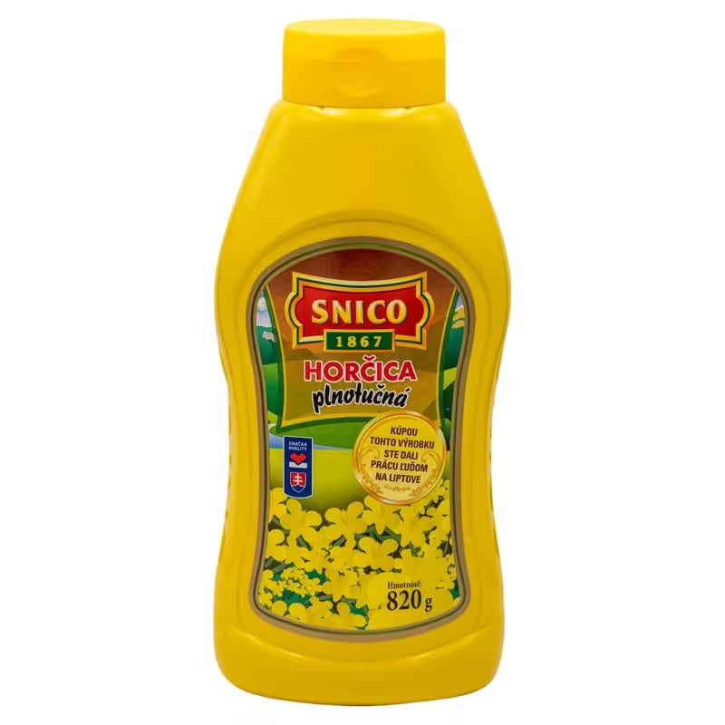 Horčica plnotučná 820g Snico