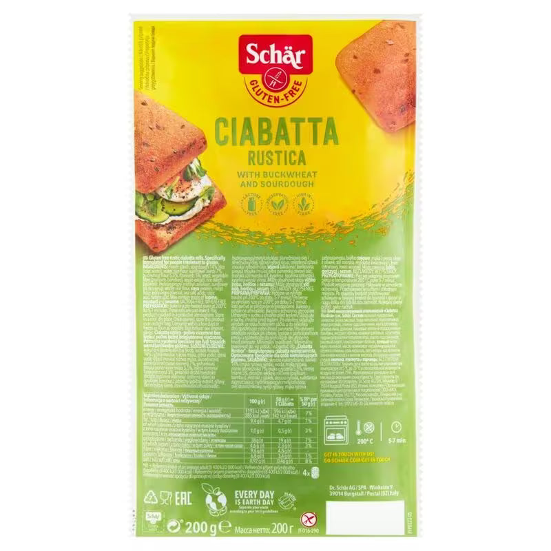 Pečivo Ciabatta Rustica bezlepková 200g Schär