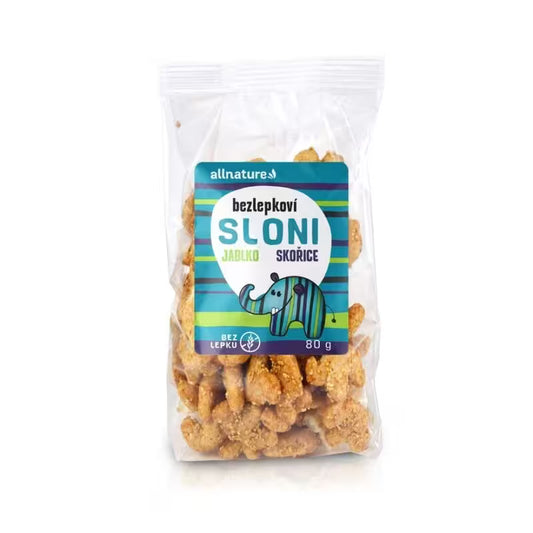 Allnature Chrumky bezlepkové Slony jablko škorica 80g