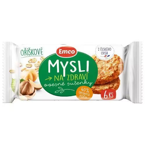 Emco Ovsené sušienky orieškové 60g