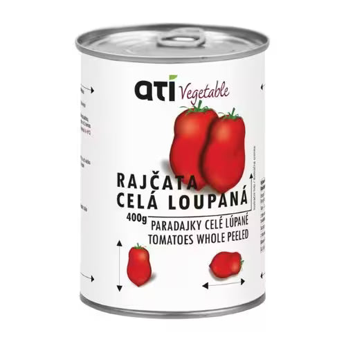 Paradajky celé lúpané 400g Ati Vegetable
