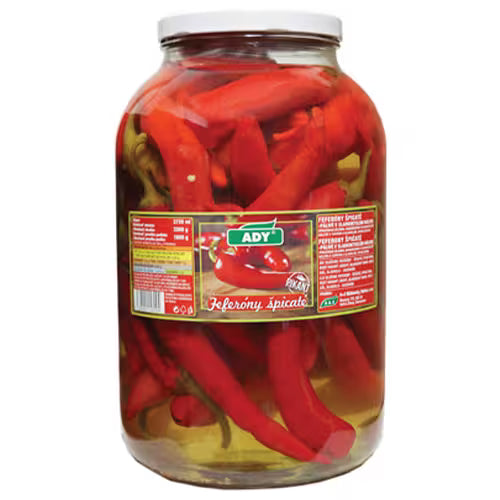 Feferóny červené špicaté 3720ml (3300g) Ady