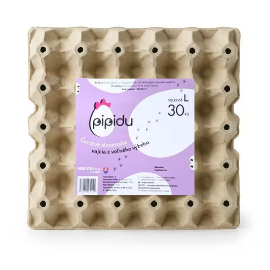 Vajcia z voľného výbehu L 30ks Pipidu