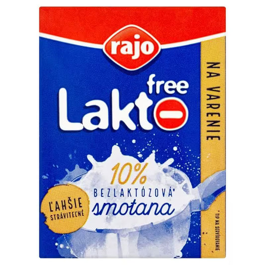 Smotana BEZLAKTÓZOVÁ na varenie 10% RAJO 200ml
